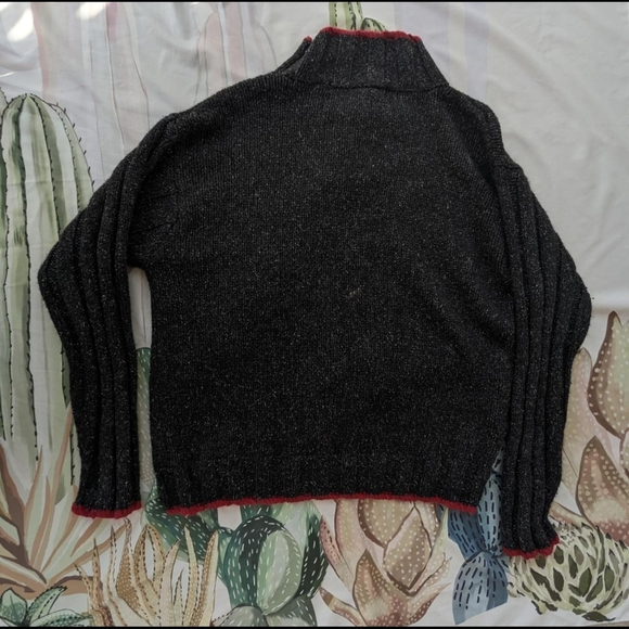 Nomadic Traders Black, White & Red Silk & Angora Blend Christmas Sweater - Picture 4 of 5